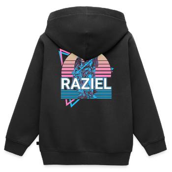 Raziel Erzengel Hebräische Mythologie Jüdische Ret - Kinder Premium Organic Zip Hoodie - Schwarz - Hinten - AI Model Kid Male (0cm)