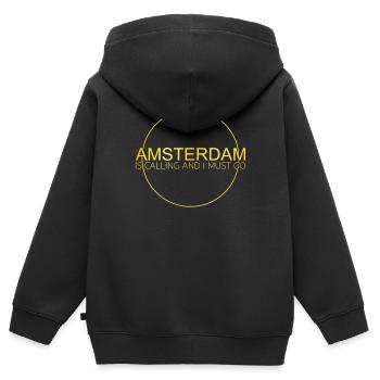 Amsterdam - Sweat Premium à capuche zippé enfant bio - noir - Dos - AI Model Kid Male (0cm)