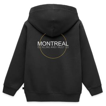 Montreal Spruch - Kinder Premium Organic Zip Hoodie - Schwarz - Hinten - AI Model Kid Male (0cm)