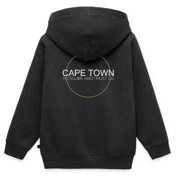 Kapstadt Spruch - Kinder Premium Organic Zip Hoodie - Schwarz - Hinten - AI Model Kid Male (0cm)