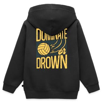 Water Polo Vintage Dominate Or - Kinder Premium Organic Zip Hoodie - Schwarz - Hinten - AI Model Kid Male (0cm)