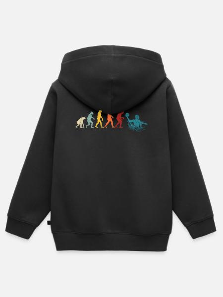 Waterpolo Evolutie - Kinder Premium zip hoodie biologisch - zwart