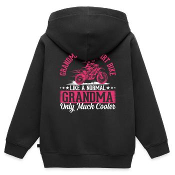 Motocross Grandma Motocross Dirtbike Grandma Dirt - Kinder Premium Organic Zip Hoodie - Schwarz - Hinten - AI Model Kid Male (0cm)