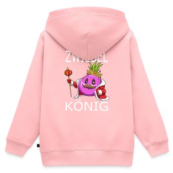 Zwiebel König - Kinder Premium Organic Zip Hoodie - Rosa - Hinten - AI Model Kid Female (0cm)
