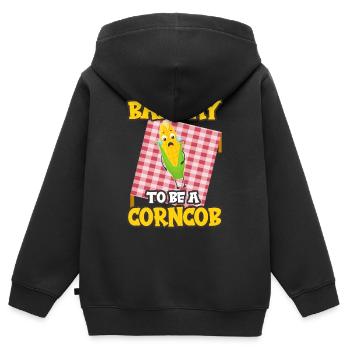 C’est une mauvaise journée pour être un épi de maïs - Sweat Premium à capuche zippé enfant bio - noir - Dos - AI Model Kid Male (0cm)