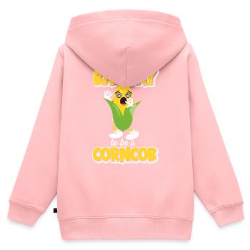 C’est un mauvais jour pour être un épi de maïs - Sweat Premium à capuche zippé enfant bio - rose - Dos - AI Model Kid Female (0cm)
