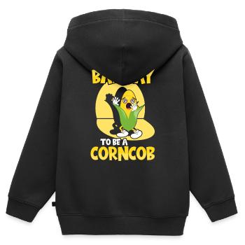 C’est une mauvaise journée pour être un épi de maïs - Sweat Premium à capuche zippé enfant bio - noir - Dos - AI Model Kid Male (0cm)