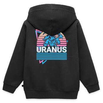 Uranus Dieu grec Mythe grec antique - Sweat Premium à capuche zippé enfant bio - noir - Dos - AI Model Kid Male (0cm)