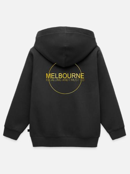 Citation de Melbourne - Sweat Premium à capuche zippé enfant bio - noir