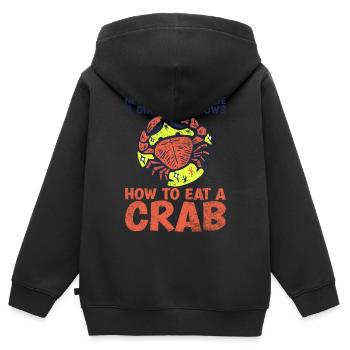 Unterschätze Niemals Ein Mädchen, Das Weiß, Wie - Kinder Premium Organic Zip Hoodie - Schwarz - Hinten - AI Model Kid Male (0cm)