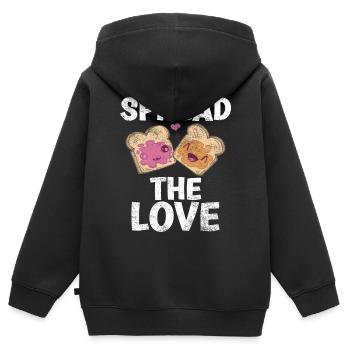 Répandez le sort d’amour avec de l’art cool - Sweat Premium à capuche zippé enfant bio - noir - Dos - AI Model Kid Male (0cm)