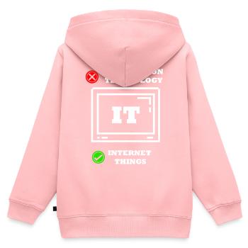 Internet Choses Programmeur Informatique Tech Savy It - Sweat Premium à capuche zippé enfant bio - rose - Dos - AI Model Kid Female (0cm)