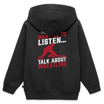 Lutte Lutte Lutte Arts Martiaux Lutte - Sweat Premium à capuche zippé enfant bio - noir - Dos - AI Model Kid Male (0cm)