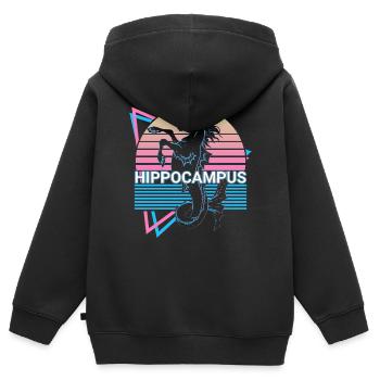 Hippocampus Fabelwesen Antike griechische Mytholog - Kinder Premium Organic Zip Hoodie - Schwarz - Hinten - AI Model Kid Male (0cm)