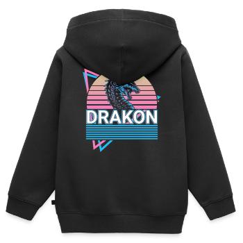 Drakon Riesenschlange Mythische Kreatur Griechisch - Kinder Premium Organic Zip Hoodie - Schwarz - Hinten - AI Model Kid Male (0cm)