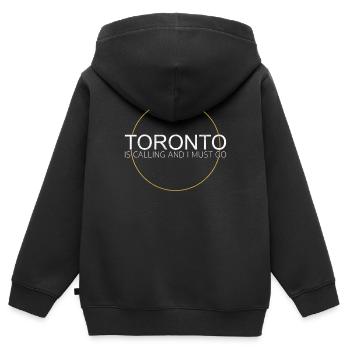 Citation de Toronto - Sweat Premium à capuche zippé enfant bio - noir - Dos - AI Model Kid Male (0cm)
