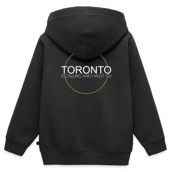 Citation de Toronto - Sweat Premium à capuche zippé enfant bio - noir - Dos - AI Model Kid Male (0cm)