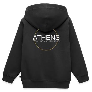 Athen Spruch - Kinder Premium Organic Zip Hoodie - Schwarz - Hinten - AI Model Kid Male (0cm)