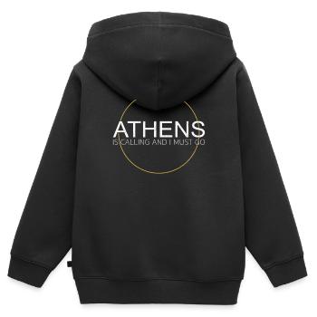 Athen Spruch - Kinder Premium Organic Zip Hoodie - Schwarz - Hinten - AI Model Kid Male (0cm)