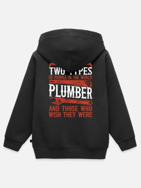 Loodgieter Loodgieter Vintage Er zijn - Kinder Premium zip hoodie biologisch - zwart