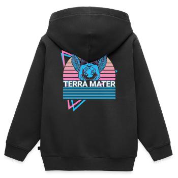 Terra Mater Tellus Mater Göttin Erde Römische Myth - Kinder Premium Organic Zip Hoodie - Schwarz - Hinten - AI Model Kid Male (0cm)