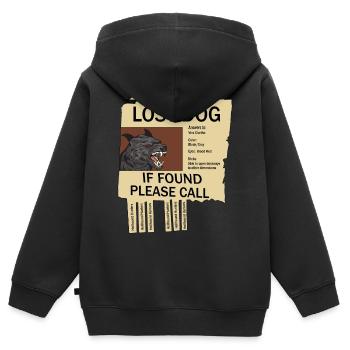 Hellhound disparu - Sweat Premium à capuche zippé enfant bio - noir - Dos - AI Model Kid Male (0cm)