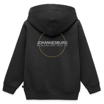 Johannesburg Spruch - Kinder Premium Organic Zip Hoodie - Schwarz - Hinten - AI Model Kid Male (0cm)