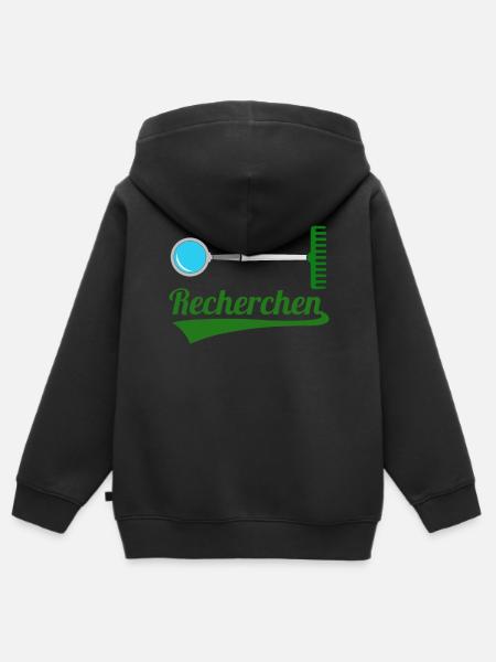 Recherchen Wortwitz - Kinder Premium Organic Zip Hoodie - Schwarz