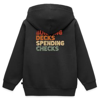 Build decks Issue checks Trading Card Game - Kids Premium Organic Zip-up Hoodie - black - Back - AI Model Kid Male (0cm)