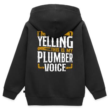 Plombier de plomberie vintage je ne suis pas - Sweat Premium à capuche zippé enfant bio - noir - Dos - AI Model Kid Male (0cm)