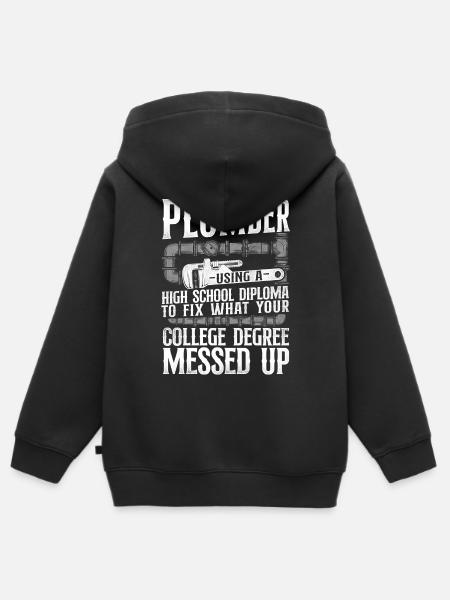 Loodgieter Vintage Loodgieter - Kinder Premium zip hoodie biologisch - zwart
