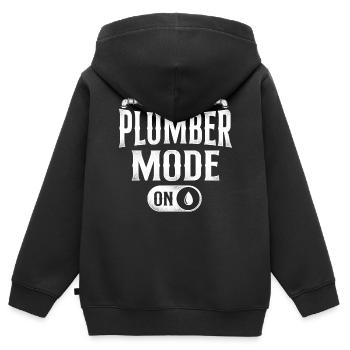 Plombier Plombier Plombier Vintage Plombier - Sweat Premium à capuche zippé enfant bio - noir - Dos - AI Model Kid Male (0cm)