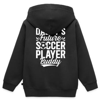 Soccer Boys - Daddy's Future Soccer Player Buddy - - Kinder Premium Organic Zip Hoodie - Schwarz - Hinten - AI Model Kid Male (0cm)
