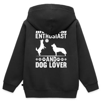 Soccer Enthusiast And Dog Lover - Soccer Player - Kinder Premium Organic Zip Hoodie - Schwarz - Hinten - AI Model Kid Male (0cm)