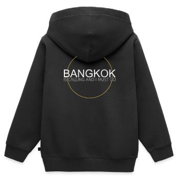 Bangkok Spruch - Kinder Premium Organic Zip Hoodie - Schwarz - Hinten - AI Model Kid Male (0cm)