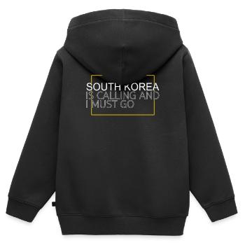 Corée du Sud - Sweat Premium à capuche zippé enfant bio - noir - Dos - AI Model Kid Male (0cm)