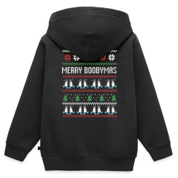Blue Footed Booby Bird Pull de Noël moche - Sweat Premium à capuche zippé enfant bio - noir - Dos - AI Model Kid Male (0cm)