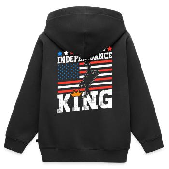 Indepen-dance King Juillet 4th Independence Day Dancers - Sweat Premium à capuche zippé enfant bio - noir - Dos - AI Model Kid Male (0cm)