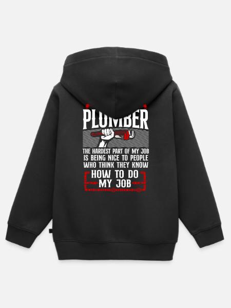 Loodgieter Vintage Loodgieter - Kinder Premium zip hoodie biologisch - zwart