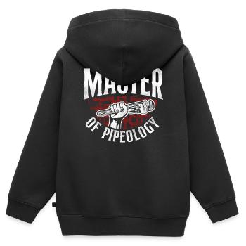 Plombier Plombier Plombier Vintage - Sweat Premium à capuche zippé enfant bio - noir - Dos - AI Model Kid Male (0cm)