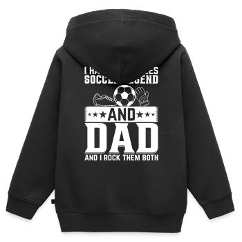 Daddy Soccer Legend - Soccer Player Daddy - Kinder Premium Organic Zip Hoodie - Schwarz - Hinten - AI Model Kid Male (0cm)