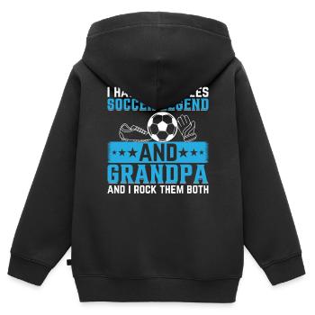 Grandpa Soccer Legend - Soccer Grandpa Soccer Play - Kinder Premium Organic Zip Hoodie - Schwarz - Hinten - AI Model Kid Male (0cm)