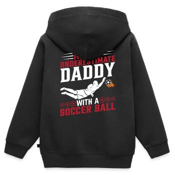 Soccer Player Daddy Soccer Lover - Soccer Dad - Kinder Premium Organic Zip Hoodie - Schwarz - Hinten - AI Model Kid Male (0cm)