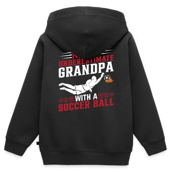 Soccer Player Grandpa Soccer Lover - Soccer Grandp - Kinder Premium Organic Zip Hoodie - Schwarz - Hinten - AI Model Kid Male (0cm)