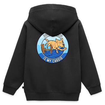 Dock Diving Is My Cardio - Kinder Premium Organic Zip Hoodie - Schwarz - Hinten - AI Model Kid Male (0cm)