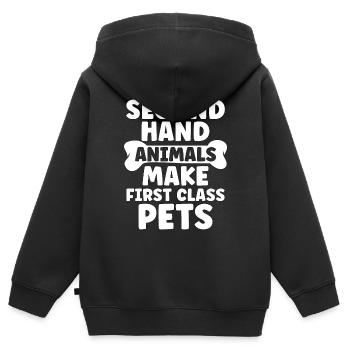 Animal Rescue Second Hand Adoption Animal Rescuer - Kinder Premium Organic Zip Hoodie - Schwarz - Hinten - AI Model Kid Male (0cm)