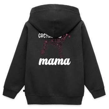 Greyhound Racing Greyhound Mama Greyhound Racer - Sweat Premium à capuche zippé enfant bio - noir - Dos - AI Model Kid Male (0cm)