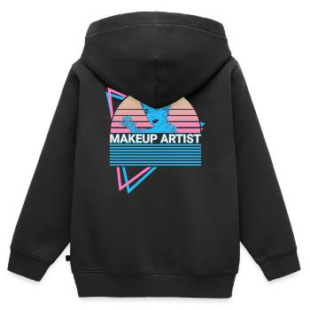 Make-up artist retro - Kids Premium Organic Zip-up Hoodie - black - Back - AI Model Kid Male (0cm)
