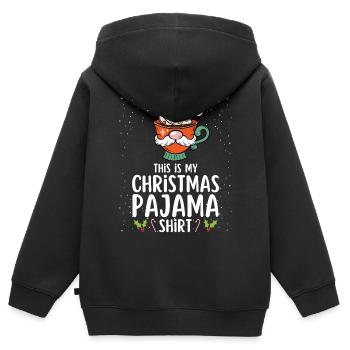Pyjama de Noël Pyjama Chemise de nuit - Sweat Premium à capuche zippé enfant bio - noir - Dos - AI Model Kid Male (0cm)