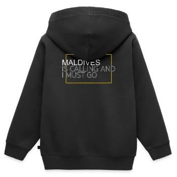 Malediven Spruch - Kinder Premium Organic Zip Hoodie - Schwarz - Hinten - AI Model Kid Male (0cm)